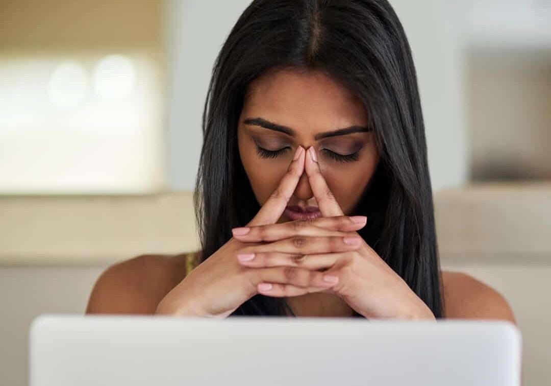 Woman with facial pain