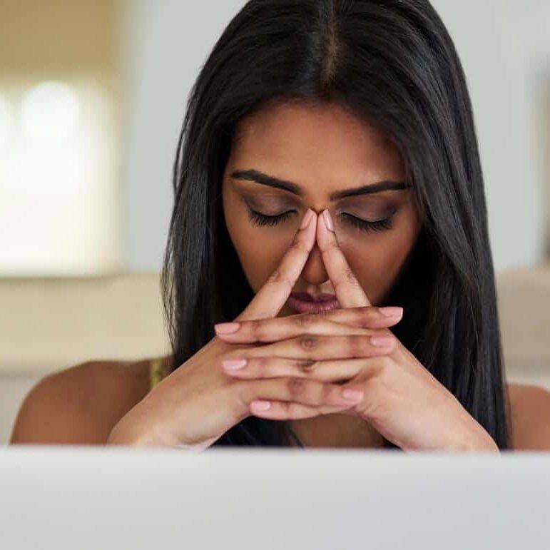 Woman with facial pain